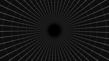 Travel through abstract Plexus tunnel. Dots and lines connections.の写真素材