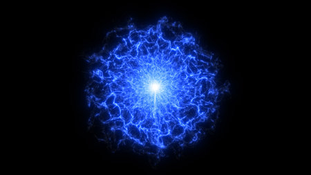 Abstract glowing plasma burst. energy explosion flame waveの写真素材