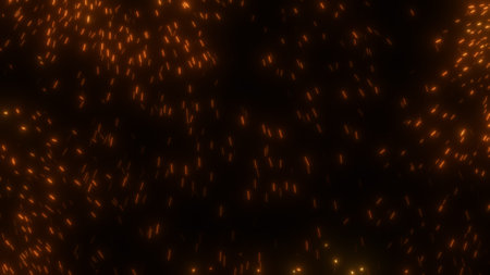 Bright glowing sparks particles. fireworks like backgroundの写真素材