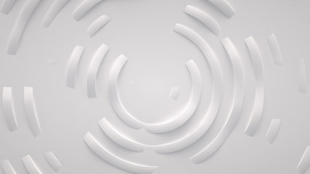 Concentric circles, rings on the surface. Bright, milky radio wave abstract backgroundの写真素材