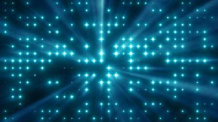 Flashing particle pattern with beams, rays.の写真素材