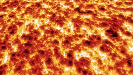 Abstract magma, lava flowing smooth waves background. fire likeの写真素材