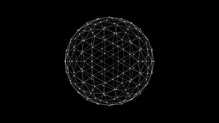 Sphere HUD element. Plexus style connecting lines and dots.の写真素材