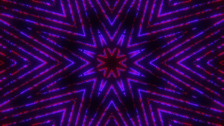 Abstract kaleidoscope background from colorful glowing dots. Dotted ornament.の写真素材