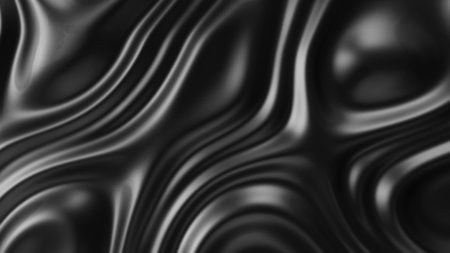 Smooth silk wavy black cloth. Abstract noise dark background.の写真素材