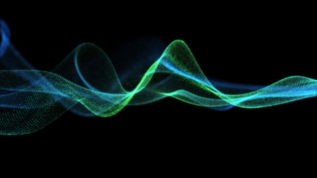 Abstract flowing smooth fractal waves background. digital network. big dataの写真素材