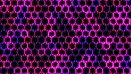 Abstract futuristic hexagon glowing neon surface, structure. HUD.の写真素材
