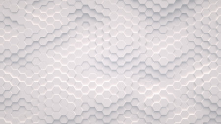 Abstract background from white hexagonsの写真素材