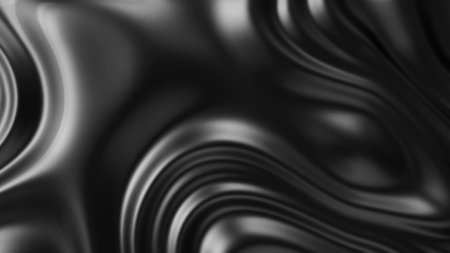 Smooth silk wavy black cloth. Abstract noise dark background.の写真素材