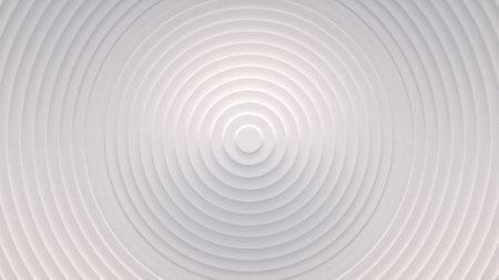 Wave from concentric circles, rings on the surface. Bright, milky radio wave abstract backgroundの写真素材