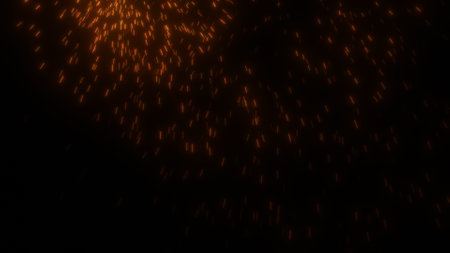 Bright glowing sparks particles. fireworks like backgroundの写真素材