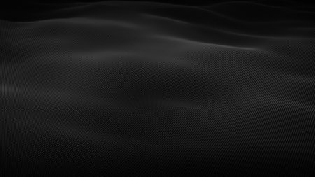 Abstract flowing smooth cloth surface, fractal waves background. Grid, mesh of dots.の写真素材