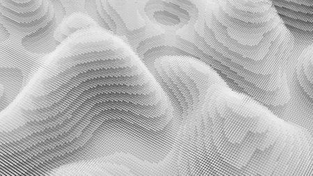 Topographic map, terrain like abstract backdrop. Fractal background from layered circles.の写真素材