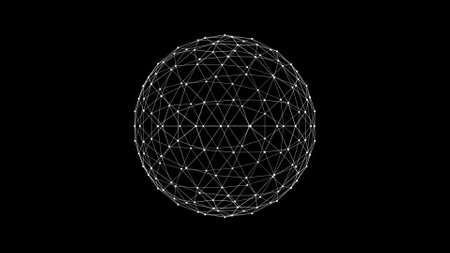 Sphere HUD element. Plexus style connecting lines and dots.の写真素材