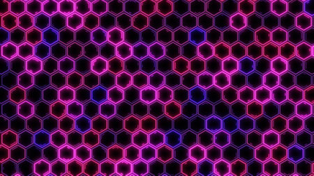 Abstract futuristic hexagon glowing neon surface, structure. HUD.の写真素材