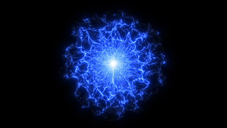 Abstract glowing plasma burst. energy explosion flame waveの写真素材