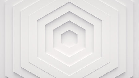 Wave from concentric polygons, rings on the surface. Bright, milky radio wave abstract backgroundの写真素材