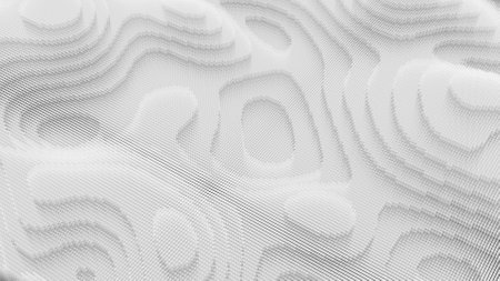 Topographic map, terrain like abstract backdrop. Fractal background from layered circles.の写真素材