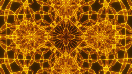 Abstract cosmic chaos background. Symmetric kaleidoscope backdrop from Liquid hypnotic rays.の写真素材