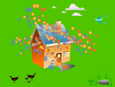 a house is happy のイラスト素材