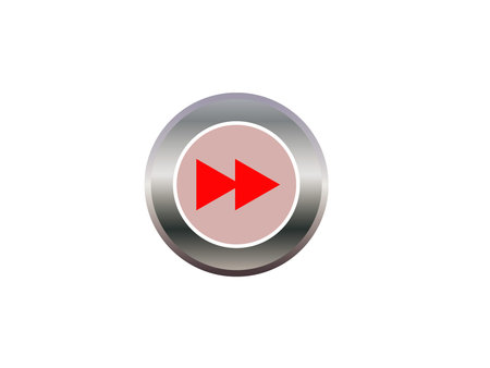 Arrow right icon glossy red, isolated on white background 