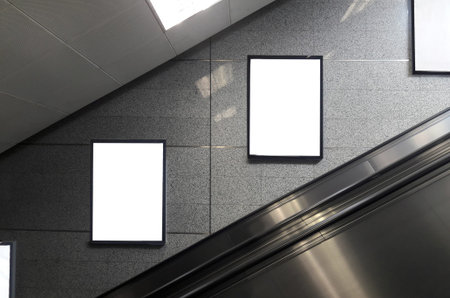blank advertising billboard  on Subway