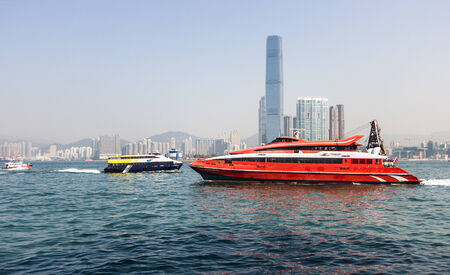 Boat & ferry at Hong Kong China Ferry Terminal.の写真素材