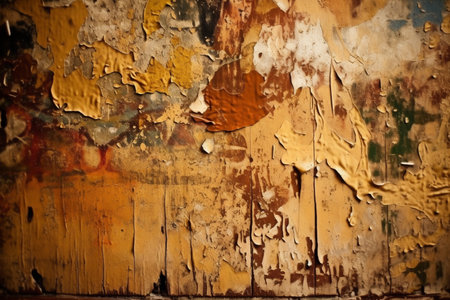 Rusted colorful metal wall detailed grunge generative aiの素材