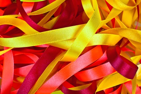 color ribbons abstract background studio shotの写真素材
