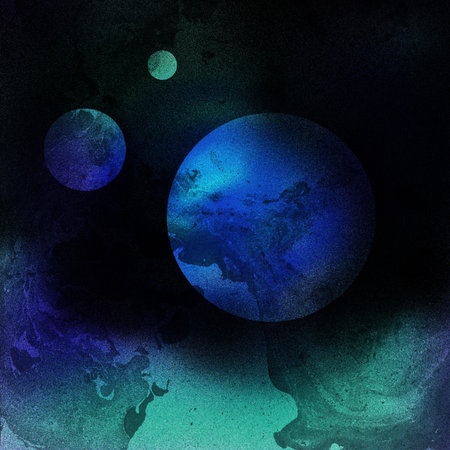 fantasy space planet airbrushing illustration background