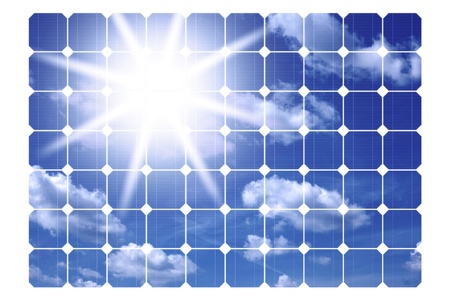 illustration of solar panels isolated on a white backgroundの写真素材