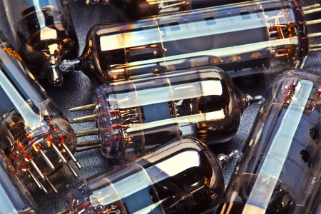 history old electronic radio tube close-upの写真素材