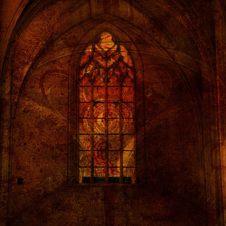 vintage background with the natural texture and the elements of Gothic architectureの写真素材