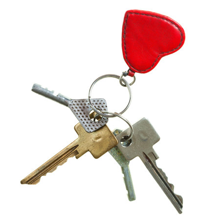 key to heart - a keys ring with heart, image isolated on white background