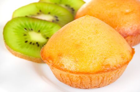 delicious cakes decorated with kiwiの写真素材