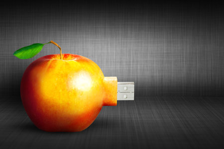 Apple with usb connector.