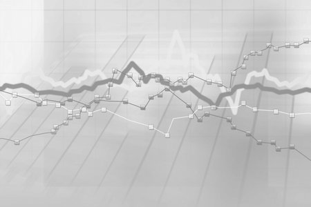 Abstract gray background of stock charts computer diagram