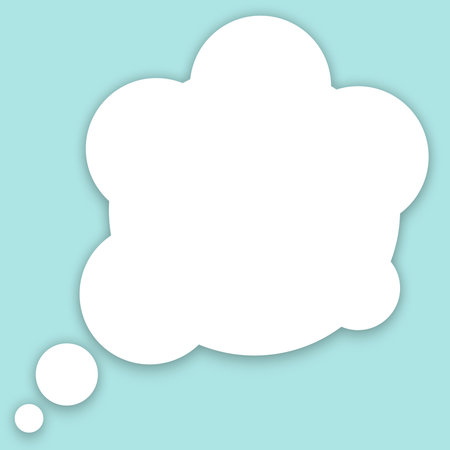 Blank white paper label with space for text, abstract blue backgroundの写真素材