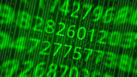 Digital code on a dark background. Illustration is associated with hackers and computer technology.の写真素材