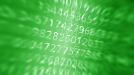 Abstract numbers on the green background. Image illustrates big data concept.の写真素材