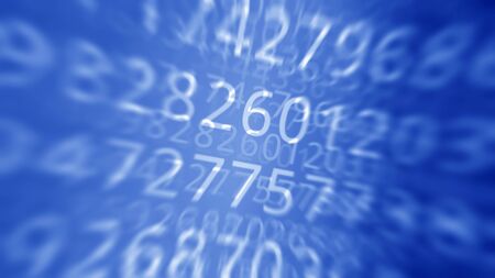 Abstract numbers on the blue background. Image illustrates big data concept.の写真素材
