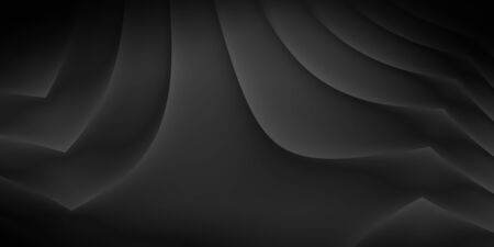 Abstract dark 3d background, illustration with curved geometric graphic elements similar to sharp edges.の写真素材