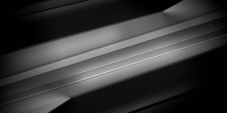 Abstract dark background, illustration with geometric black and white graphic elements and metal texturesの写真素材