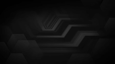 Dark abstract background with hexagonal elements, wide banner - digital illustration
