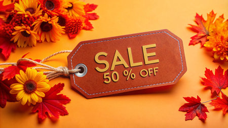 Sale text orange label for your buisnes. Advertisementの写真素材