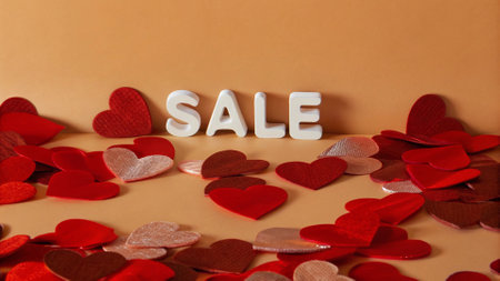 Sale discount label, Valentines day greeting illustrationの素材