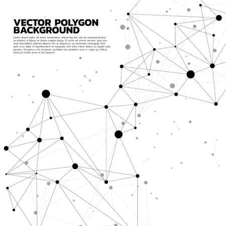 Network Connecting dot polygon background : Concept of Network, Business, technology, Connecting, Molecule, Data, Chemicalのイラスト素材