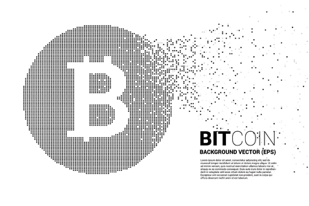 Vector bitcoin icon from small square pixel. Concept for cryptocurrency technology and digital financial .のイラスト素材
