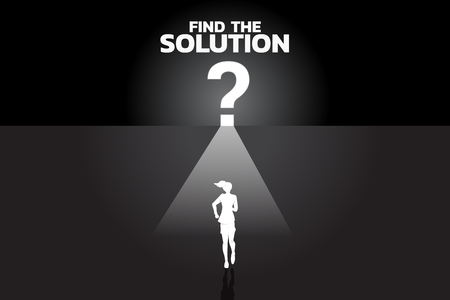 ready to start career and business. Silhouette of businesswomen and businessman running from start line.のイラスト素材