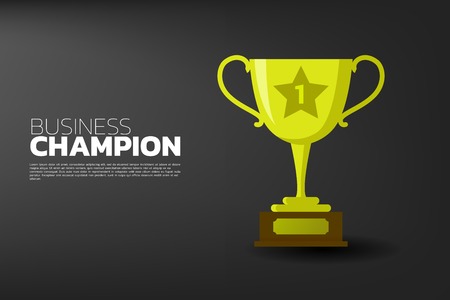 Gold trophy cup award isolated. background concept for first place winner and victoryのイラスト素材